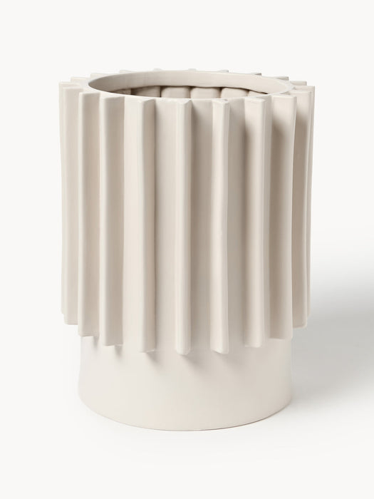 Valeska Cover Pot with Ribbed Surface, H 41 cm