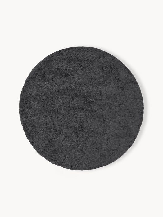 Round Fluffy High-Pile Rug Leighton