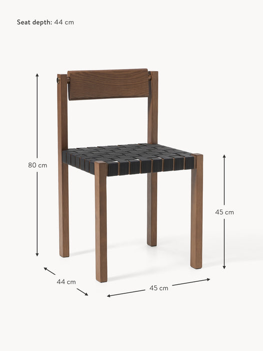 Wooden Dining Chair Liza with Vegan Leather Seat