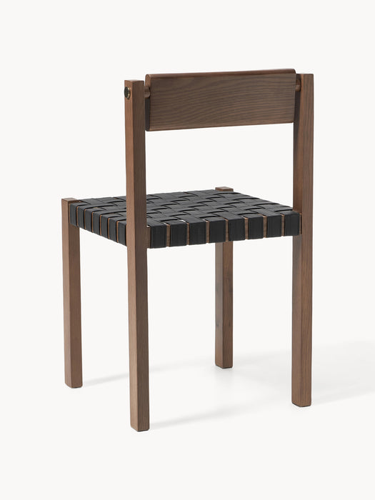 Wooden Dining Chair Liza with Vegan Leather Seat