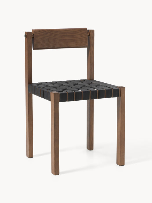 Wooden Dining Chair Liza with Vegan Leather Seat