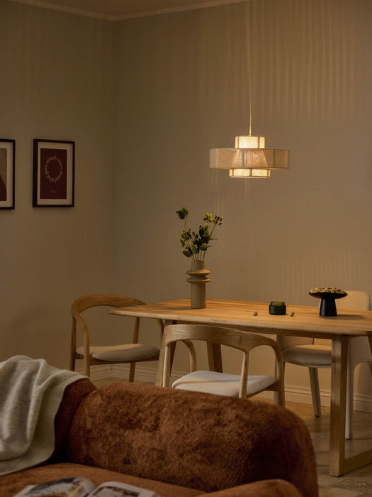 Lace Large Linen Thread Pendant Light
