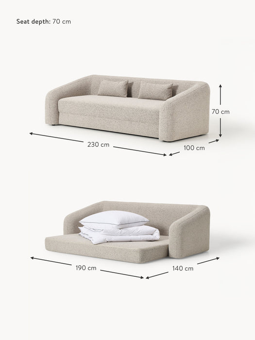 Boucl Sofa Bed Eliot 3-seater