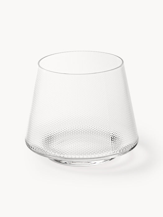 Mouth-Blown Tumblers Oli with Embossed Pattern Set of 4