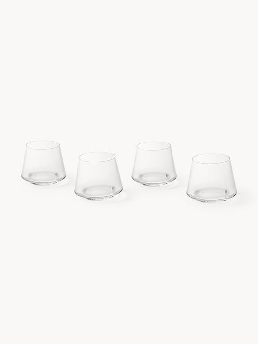 Mouth-Blown Tumblers Oli with Embossed Pattern Set of 4