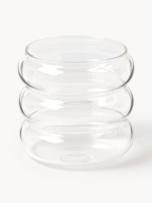Small Mouth-Blown Borosilicate Tumblers Bubbly Set of 4