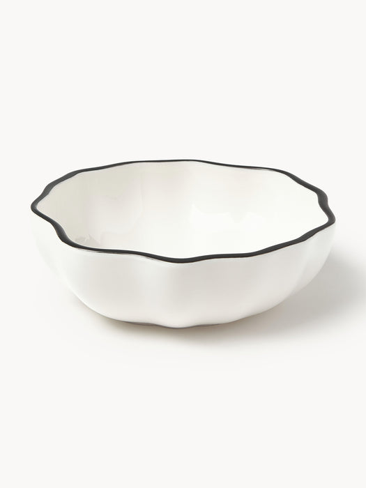 Porcelain Bowls Bia with Wavy Rim Set of 4
