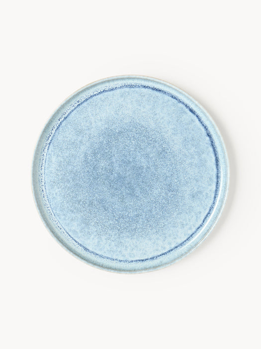 Handmade Dinner Plates Danza with Reactive Glaze Set of 4