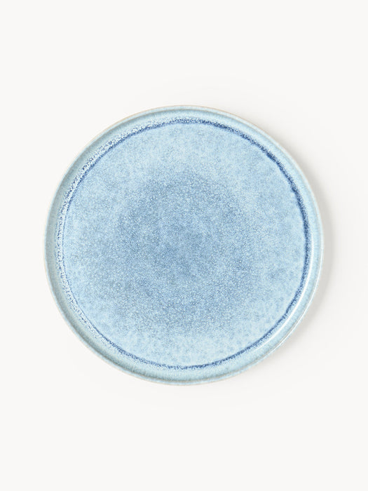 Danza Handmade Dinner Plates with Reactive Glaze, Set of 4
