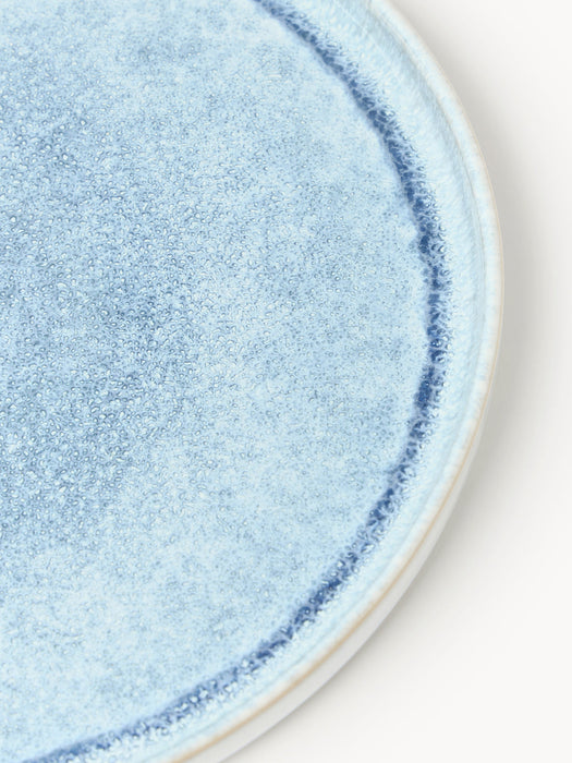Danza Handmade Dinner Plates with Reactive Glaze, Set of 4