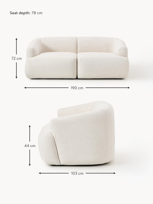 Modular Boucl Sofa Sofia 2-seater
