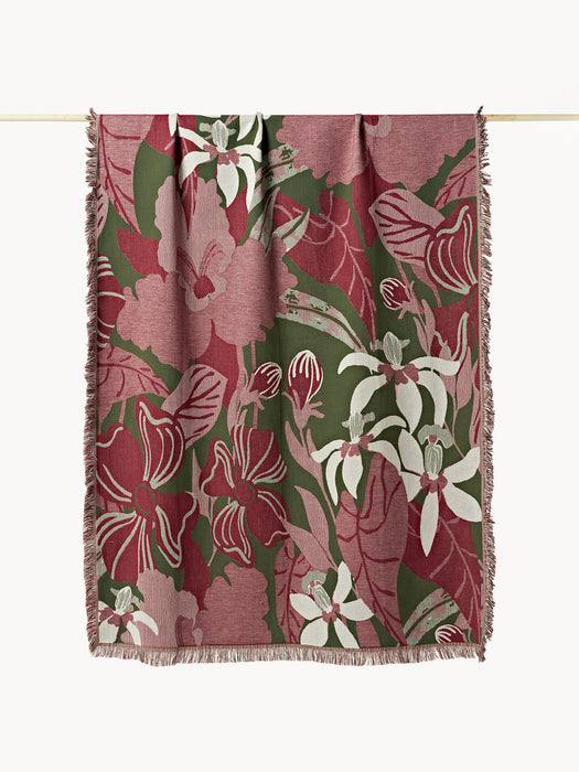 Latisha Floral Reversible Throw with Fringes