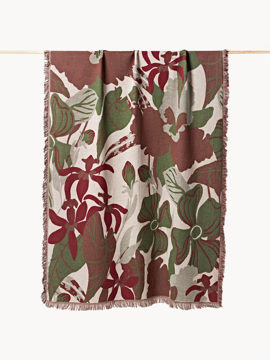 Latisha Floral Reversible Throw with Fringes
