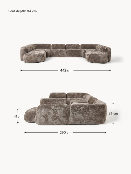 XL Modular Teddy Boucl Sofa Wolke