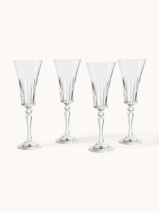 Alessio Crystal Champagne Flutes, Set of 4