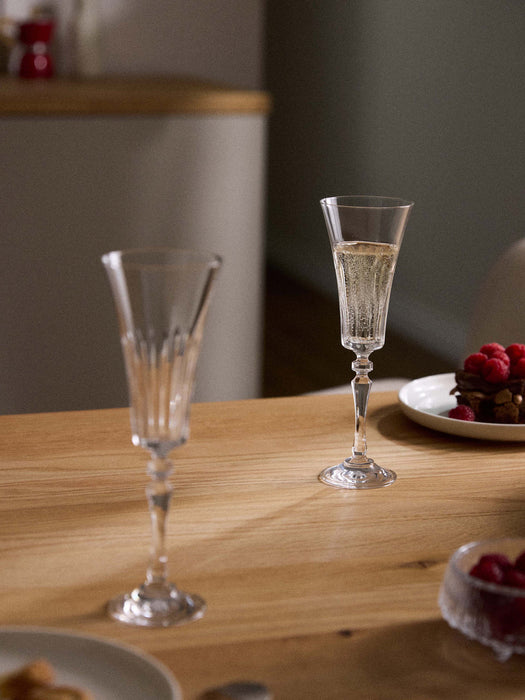 Alessio Crystal Champagne Flutes, Set of 4
