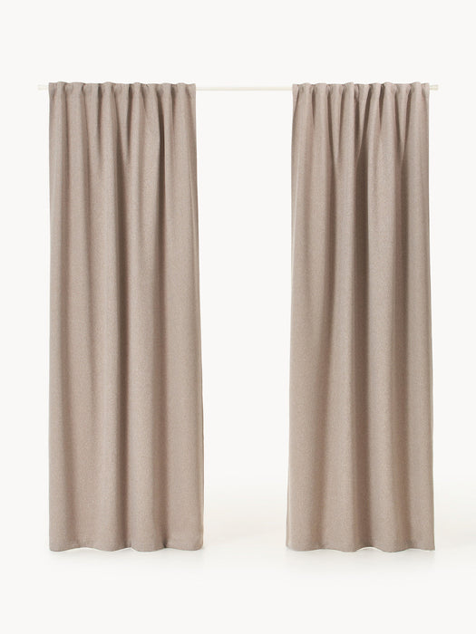 Joan Opaque Multi-Band Curtains, Set of 2, W 140 cm
