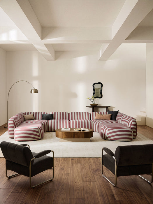 XL Modular Striped Sofa Wolke