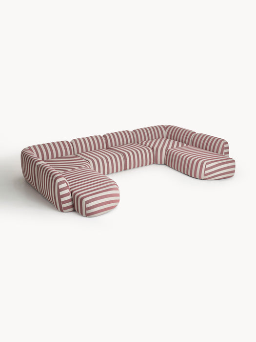 XL Modular Striped Sofa Wolke