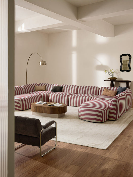 XL Modular Striped Sofa Wolke