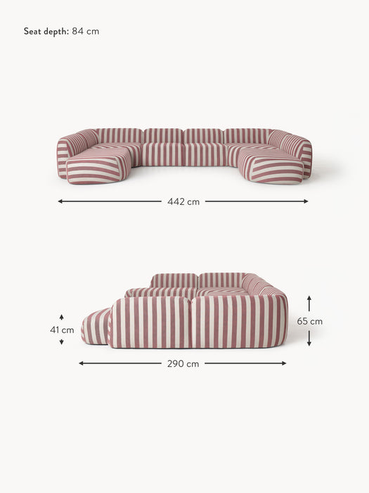 XL Modular Striped Sofa Wolke