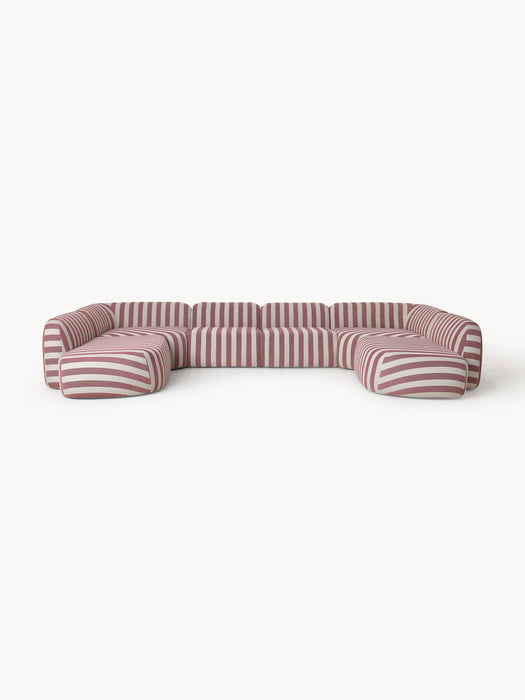 XL Modular Striped Sofa Wolke