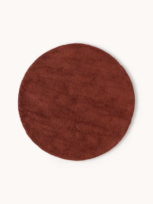 Round Fluffy High-Pile Rug Leighton