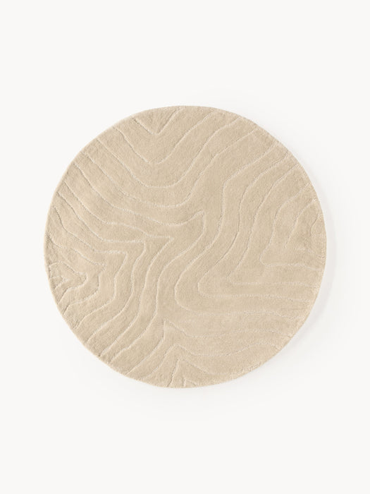 Round Hand-Tufted Wool Rug Aaron