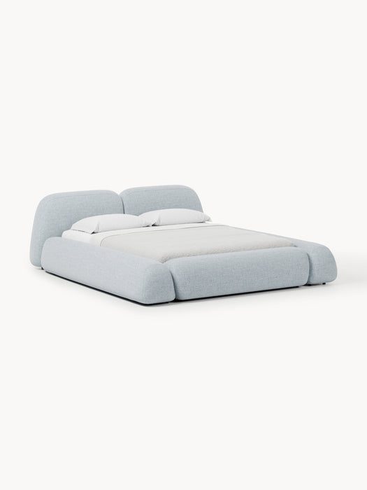 Upholstered Boucl Bed Wolke with Storage