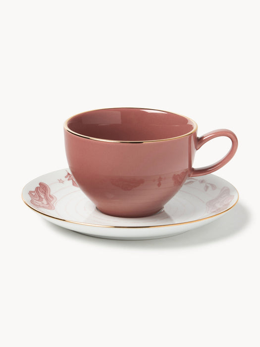 Mystic Coffee Cups with Saucers, Set of 4