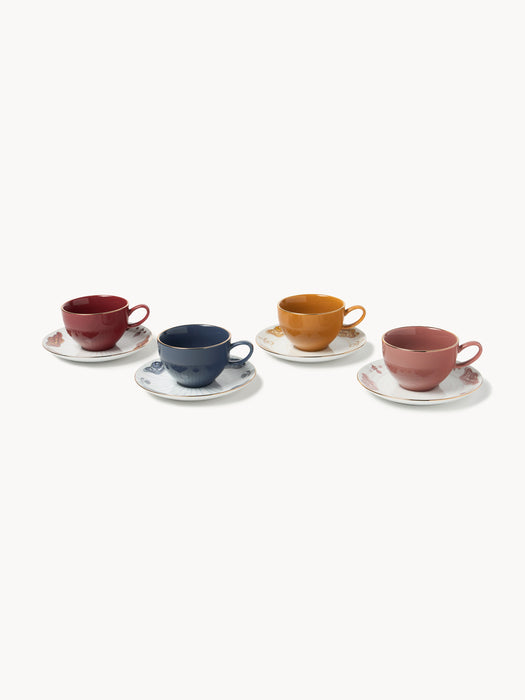 Coffee Cups Mystic with Saucers Set of 4