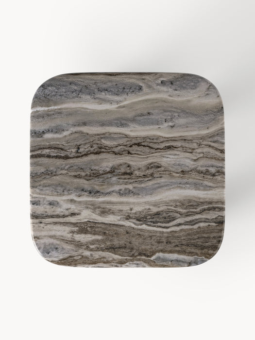 Marble Side Table Lyndi with Oak Legs