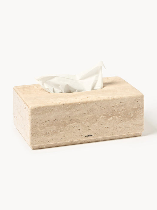Susan Travertine Cosmetic Tissue Box