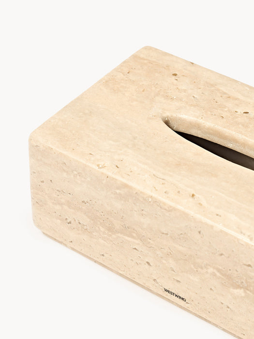 Susan Travertine Cosmetic Tissue Box
