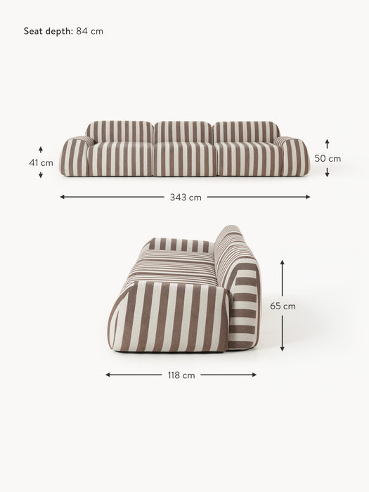 Modular Striped Sofa Wolke 4-seater