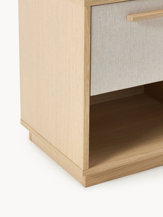 Wooden Bedside Table Wisp with Upholstered Front