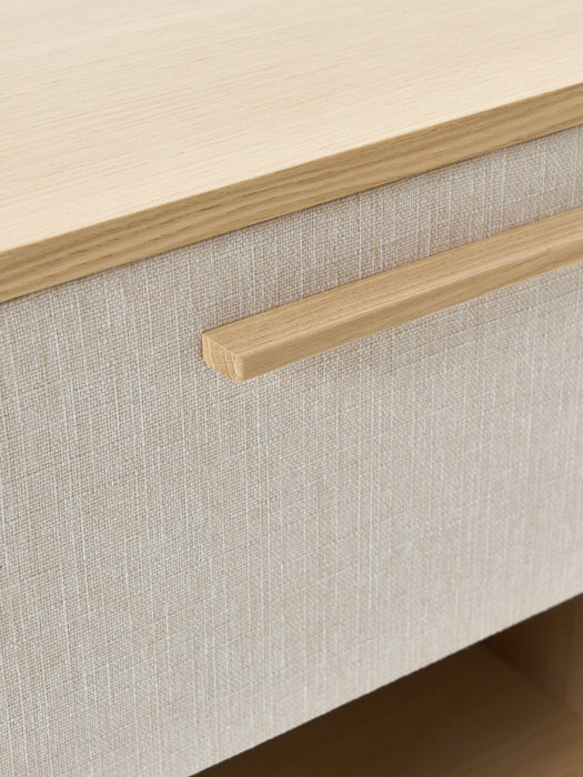 Wooden Bedside Table Wisp with Upholstered Front