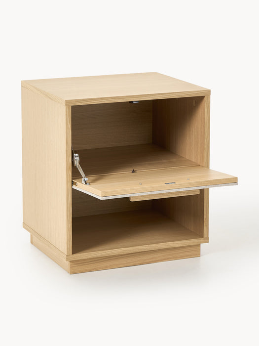 Wooden Bedside Table Wisp with Upholstered Front