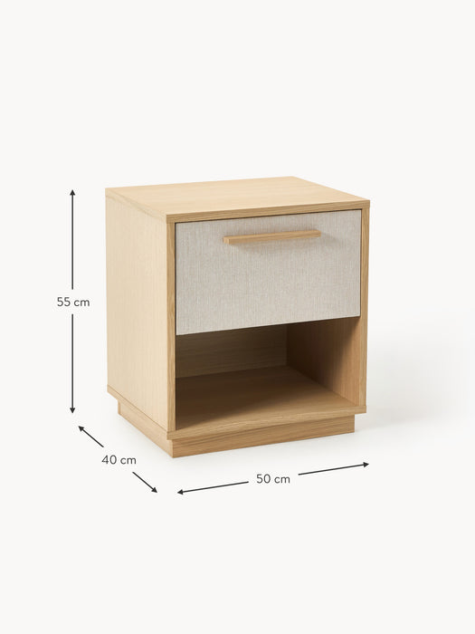 Wooden Bedside Table Wisp with Upholstered Front
