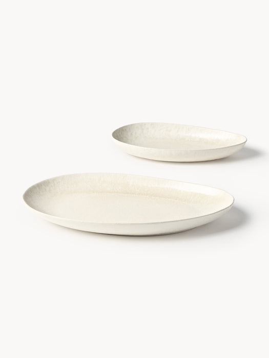 Handmade Organic Shaped Serving Plates Macey Set of 2