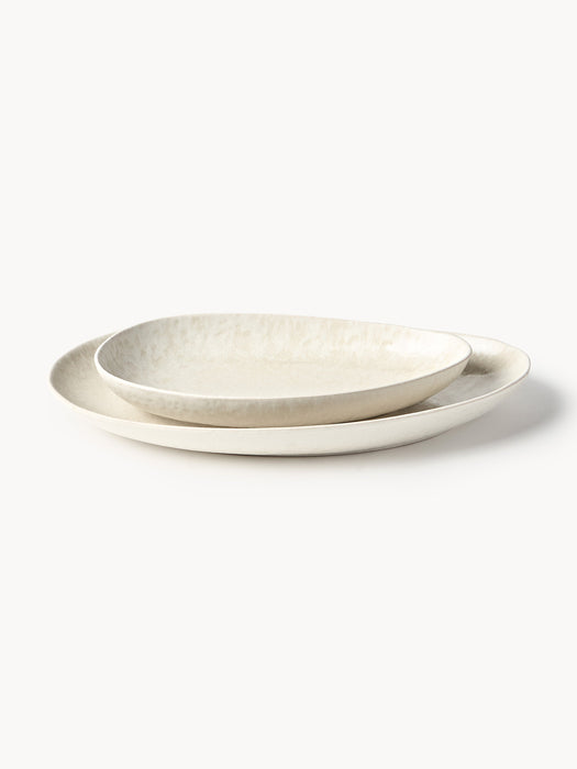 Handmade Organic Shaped Serving Plates Macey Set of 2