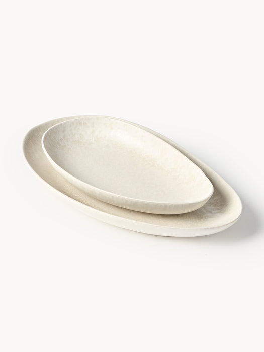 Handmade Organic Shaped Serving Plates Macey Set of 2