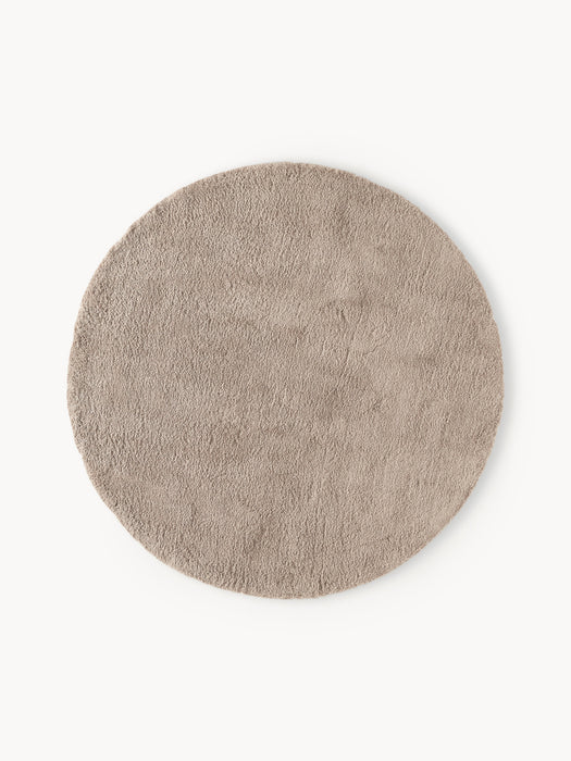 Round Fluffy High-Pile Rug Leighton
