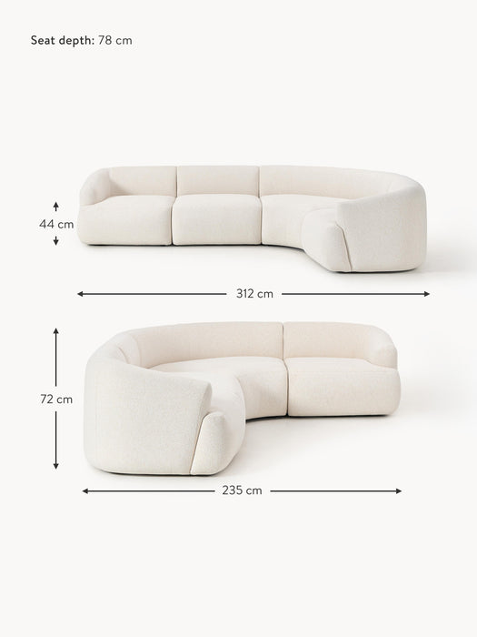 Modular Boucl Corner Sofa Sofia 4-seater