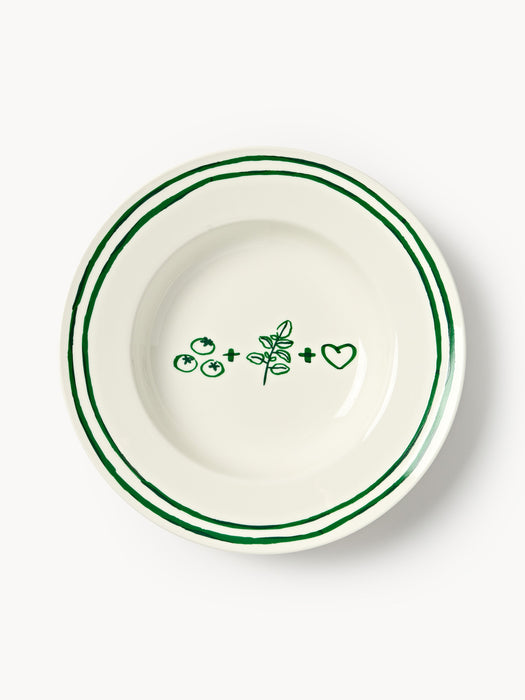 Porcelain Pasta Plates Tutti with Decorative Motif Set of 4