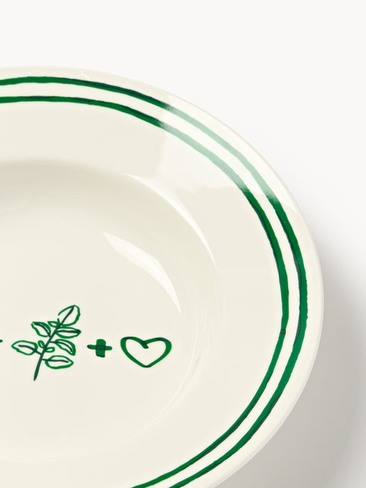 Porcelain Pasta Plates Tutti with Decorative Motif Set of 4