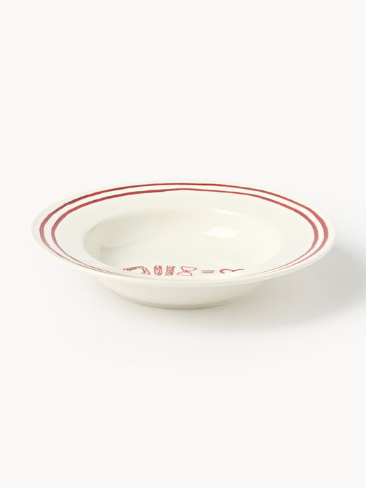 Porcelain Pasta Plates Tutti with Decorative Motif Set of 4