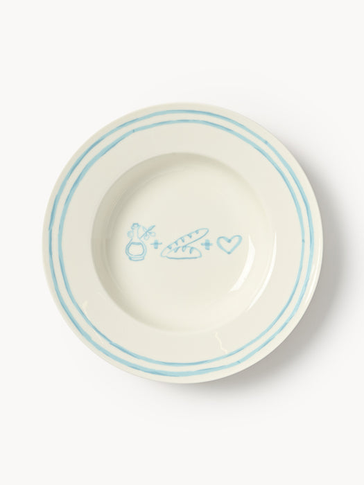 Porcelain Pasta Plates Tutti with Decorative Motif Set of 4