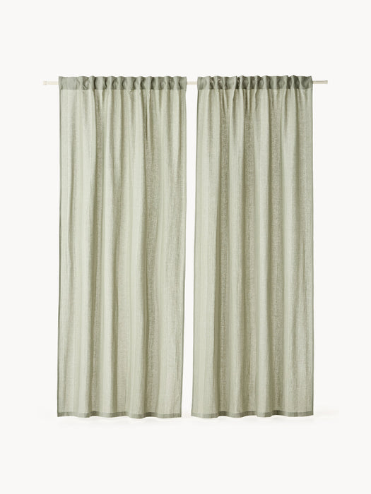 Dewi Light-Filtering Multi-Band Curtains, Set of 2, W 140 cm