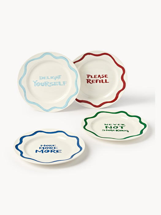 Porcelain Breakfast Plates Tutti with Decorative Motif Set of 4
